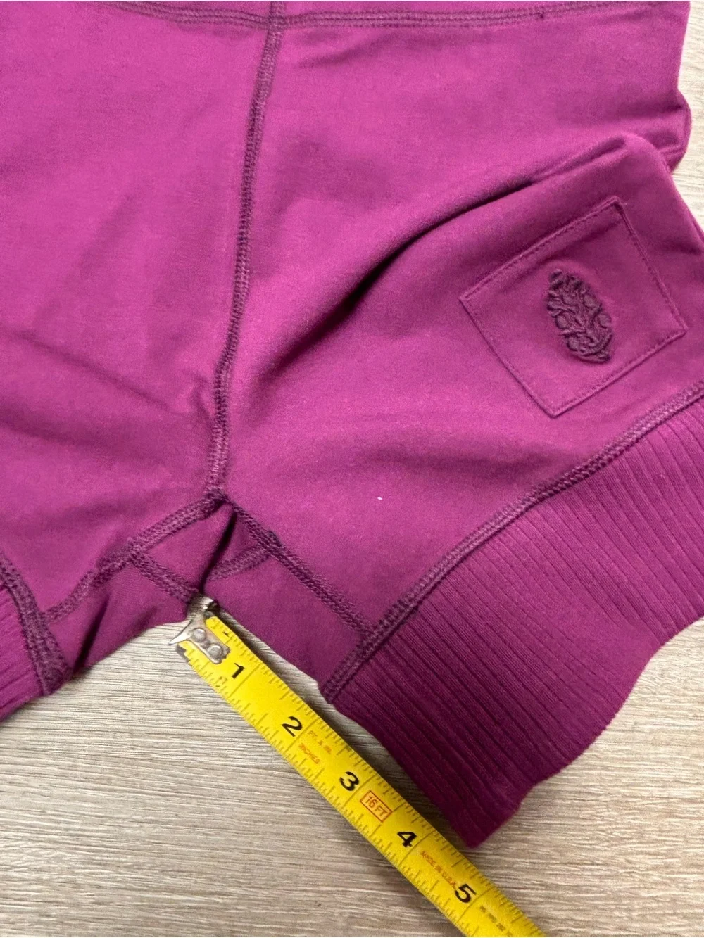 Free People Movement Womens Shorts XS Purple Ribbed Trim High Waist Biker Yoga